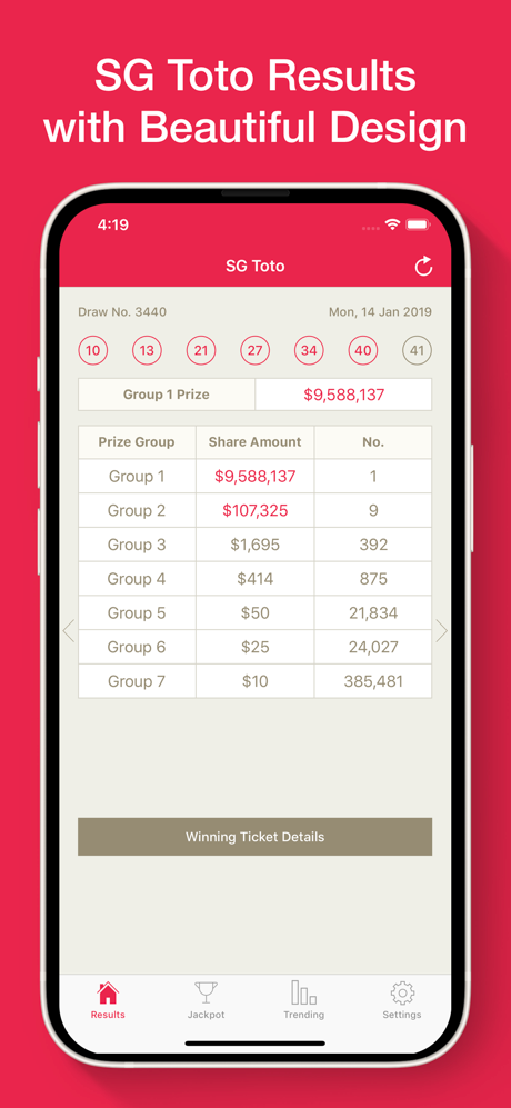 SG Toto Results screenshot 1