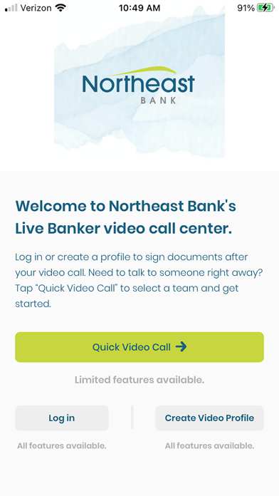 Northeast Bank Live Banker Screenshot