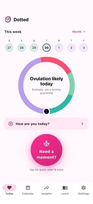 Dotted - Cycle Tracker screenshot 1
