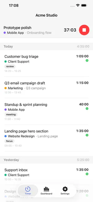 Timezen: Time Tracker screenshot 1