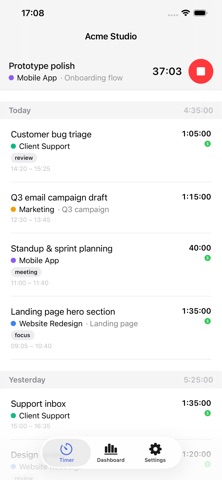 Timezen: Time Tracker Screenshot 1 of 5