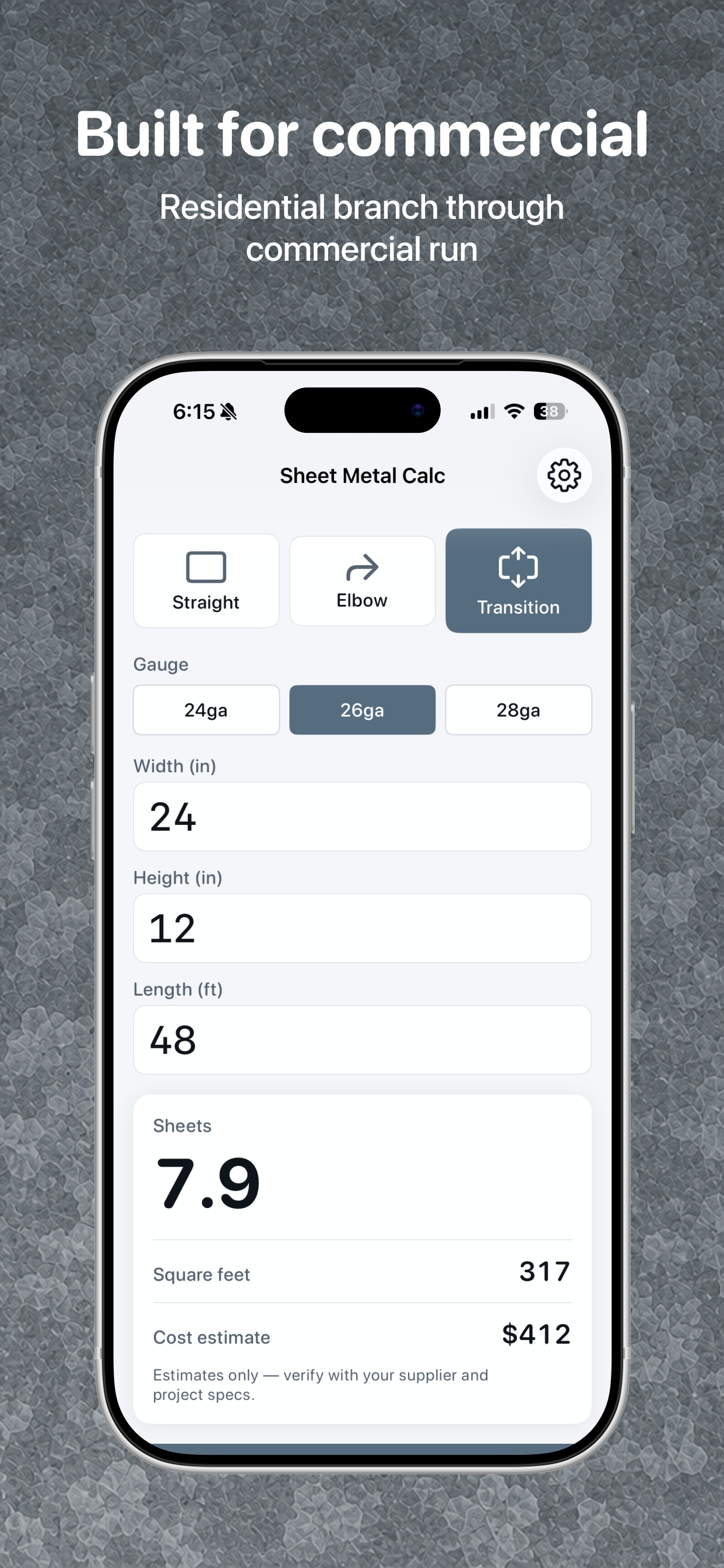 Sheet Metal Calc - HVAC Duct screenshot 4