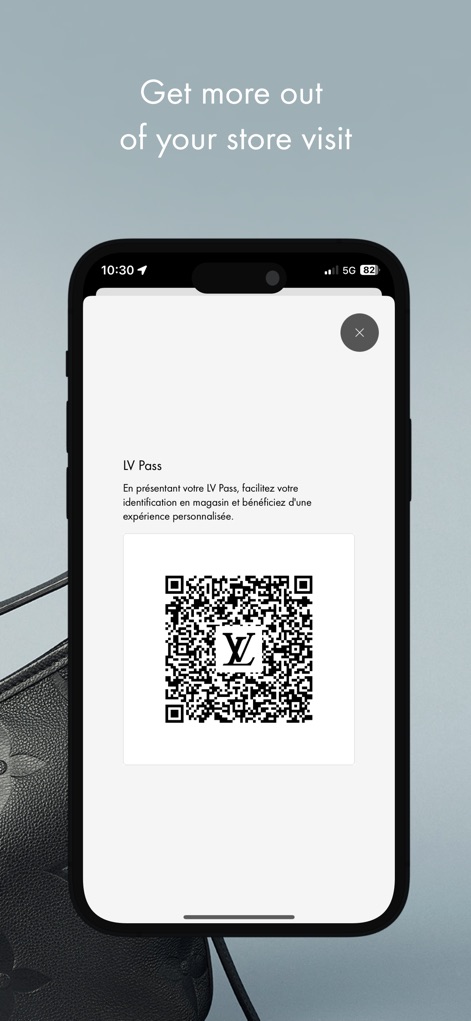 Louis Vuitton - The app offers an 'LV Pass' with a personal QR code, streamlining identification and personalizing in-store visits for users.