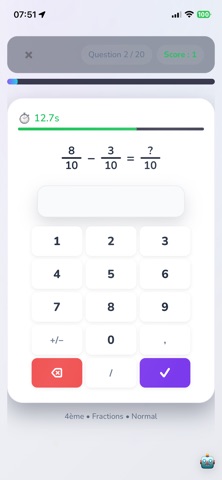 Calcul Mental Challenge iPhone screenshot