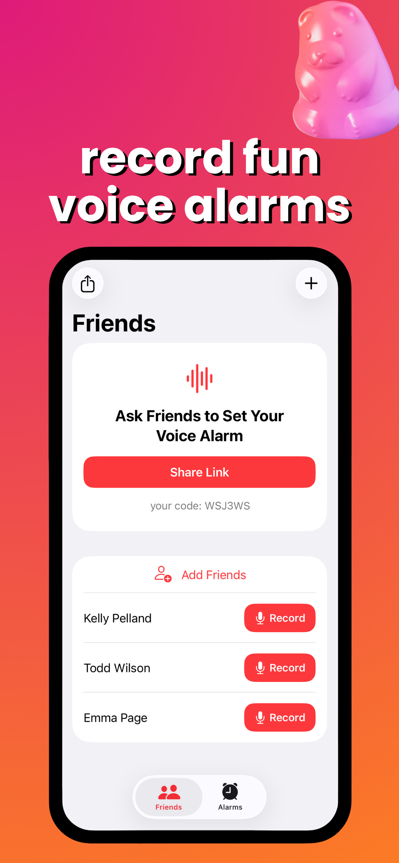 Zzz: Alarm Recorded by Friends