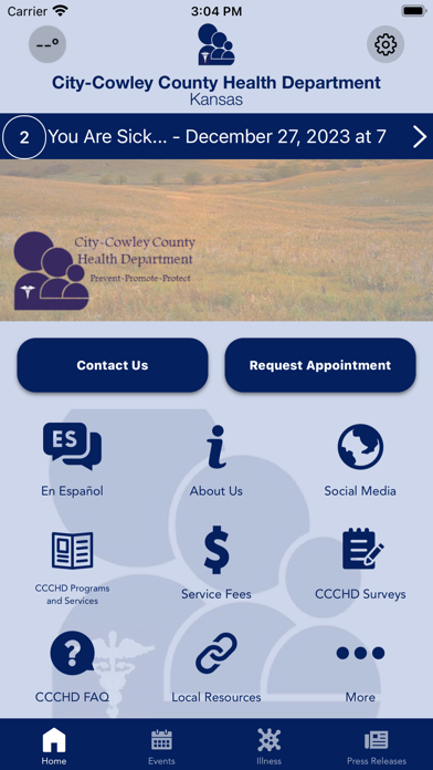 City-Cowley County Health Dept Screenshot