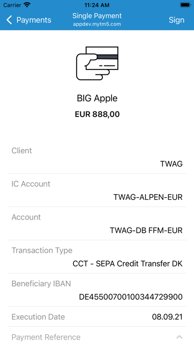 Coupa Treasury Screenshot