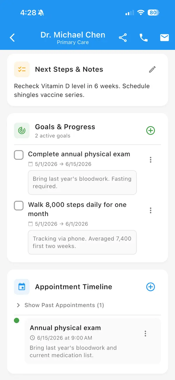 Screenshot #3 pour DocList - Care Tracker