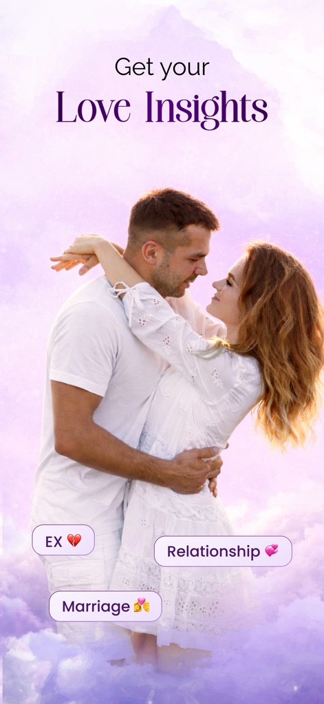 Lumus: Tarot & Psychic Reading - 本アプリは愛情に関する詳細な洞察を提供し、ユーザーは「EX」や「Relationship」といった特定の関係性のカテゴリからアドバイスを得られます。