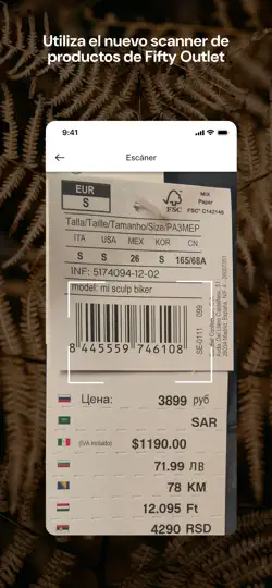Captura de pantalla de Fifty Outlet en iPhone 5