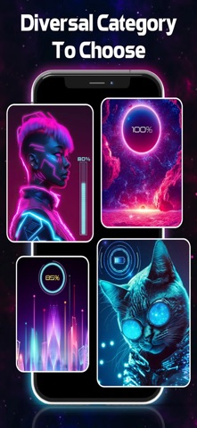 Battery Charging: Neon LED iPhone screenshot