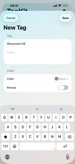 Captura de pantalla de TagKit Studio en iPhone 3