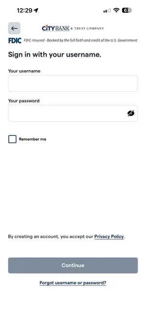 City Bank & Trust Mobile screenshot 1