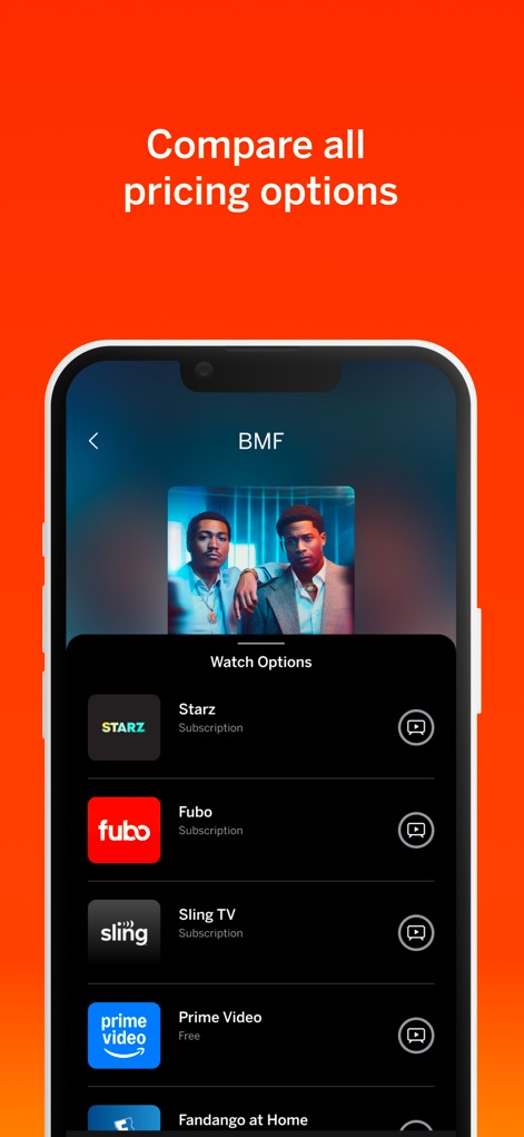 VIZIO | WatchFree+ - Cet outil aide les utilisateurs à comparer les diverses options de visionnage et à consulter les détails précis des abonnements entre les services.