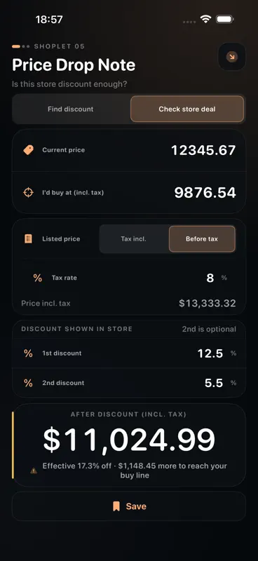 Buy Price Calculator screenshot 5 of 5