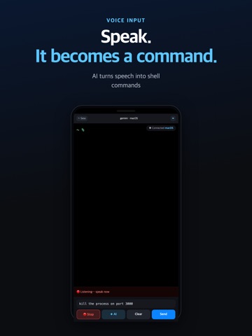 HiTerminal — SSH Voice & AI iPad screenshot