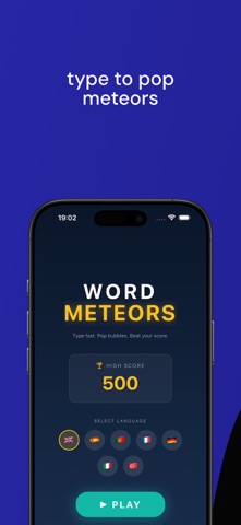 Word Meteors: Typing Game Screenshot 1 of 3
