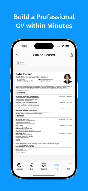 CV Maker - Intelligent Resume iPhone screenshot 1