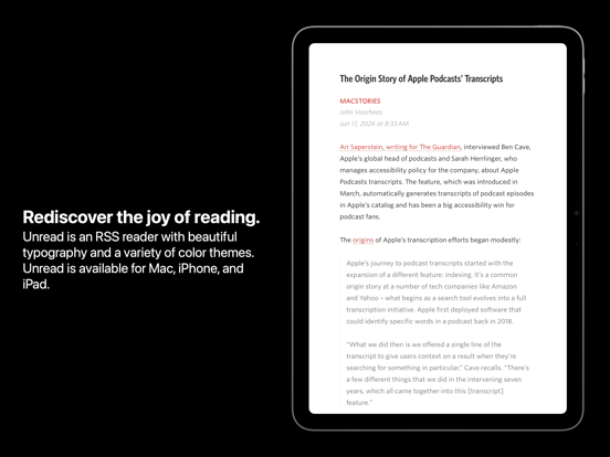Unread: An RSS Reader Screenshots