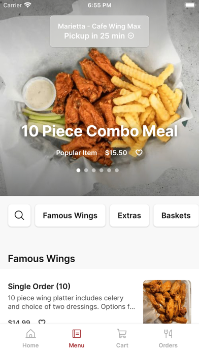 Cafe Wing Max iPhone screenshot 2 - Food & Drink app