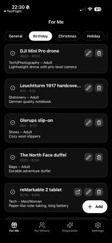 Wish & Gift List Screenshot 2 of 5