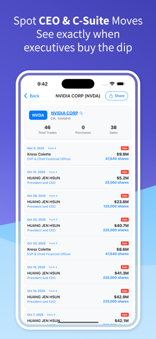 Insider Trades Screenshot 2 of 4