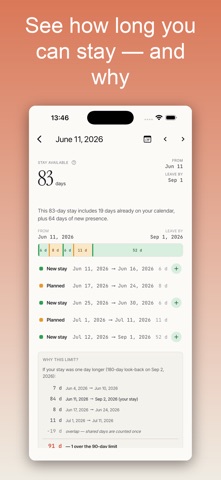 Schengen Calculator screenshot