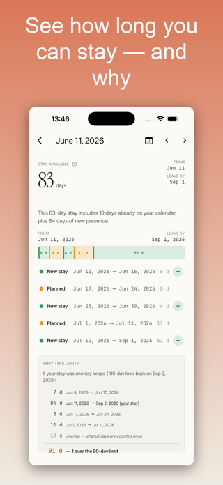 Schengen Calculator Screenshot 2 of 8