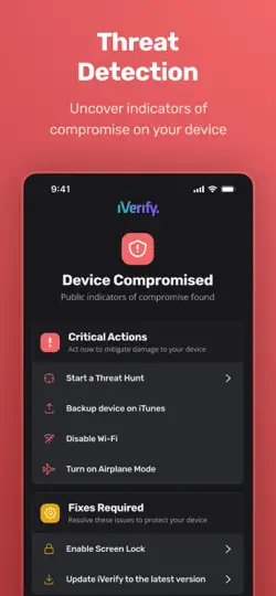 Capture d'écran de IVerify Enterprise sur iPhone 3