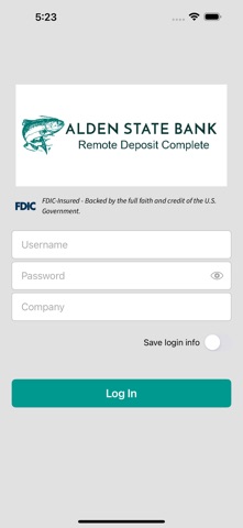 Alden State Bank mRDC. Screenshot 1 of 4