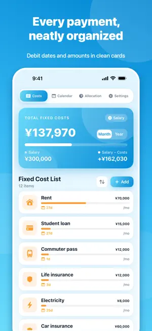 FixedCost - Budget Tracker screenshot 2