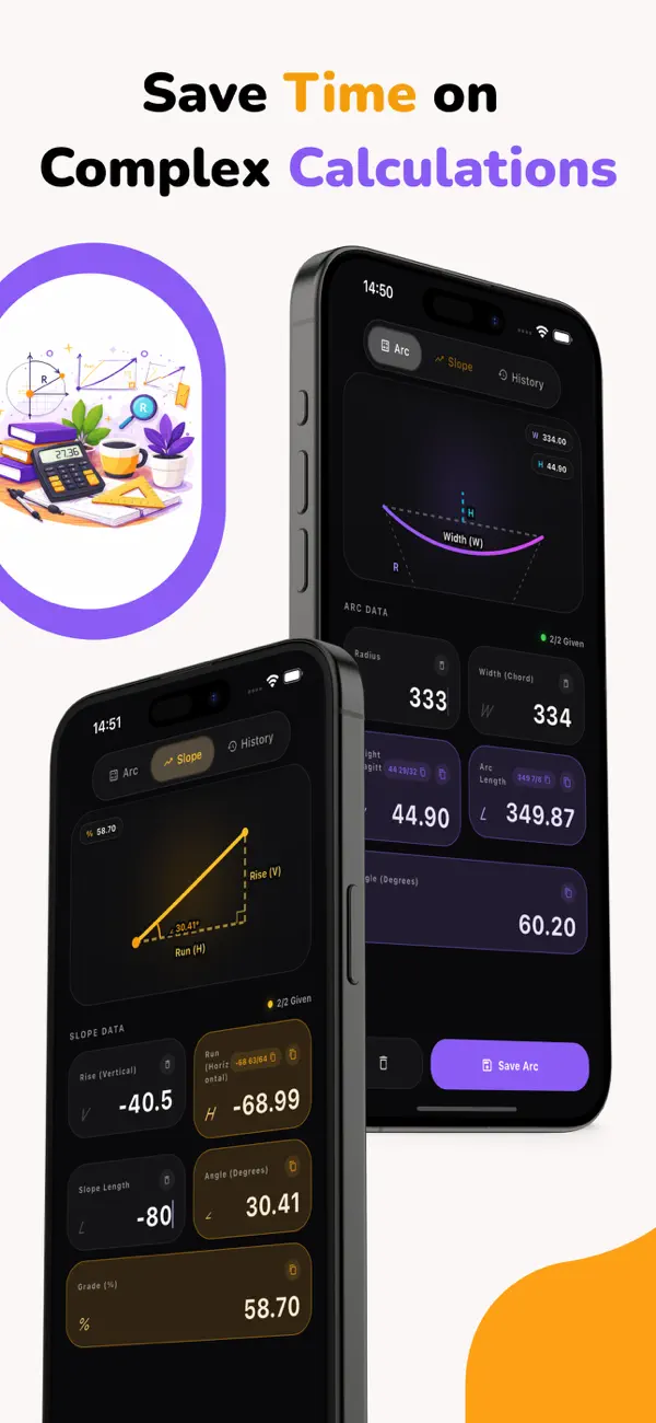 Screenshot #2 pour Slope Calculator & Arc Finder