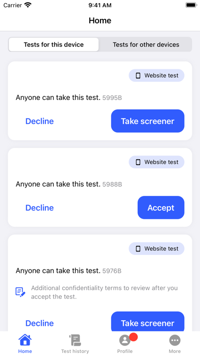 UserTesting Screenshot