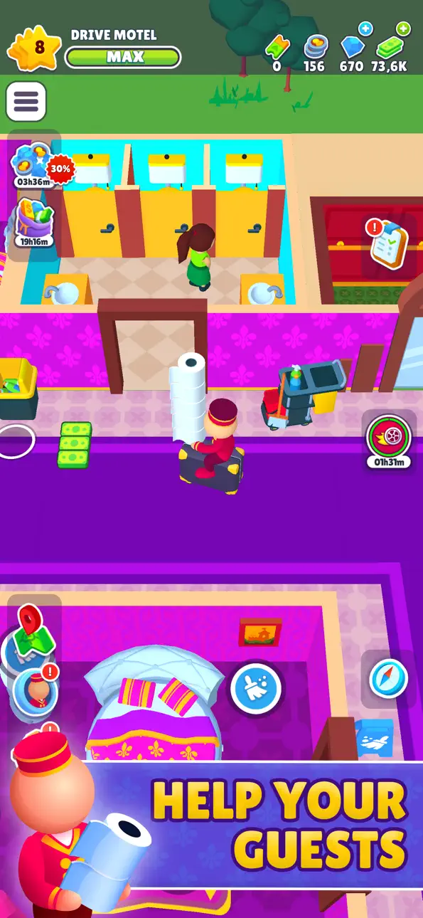 My Perfect Hotel iOS Mod IPA screenshot 3 - iOS game interface