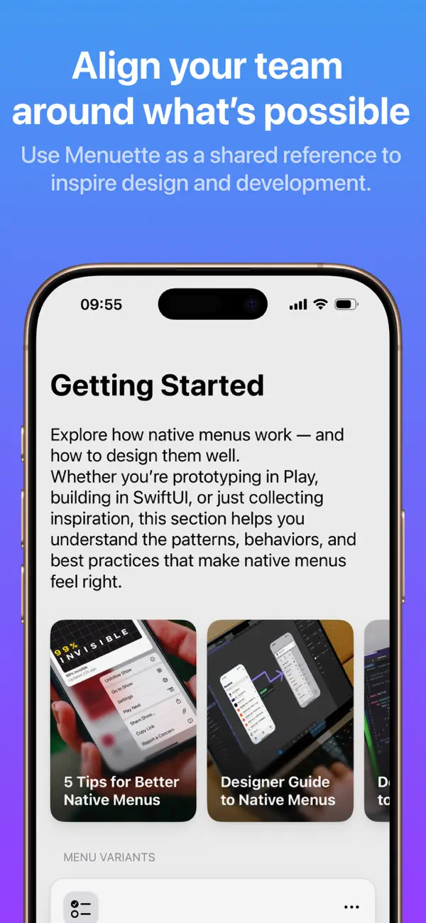#5. Menuette – iOS Menu Explorer (iOS) Podle: Thuy Gia Nguyen