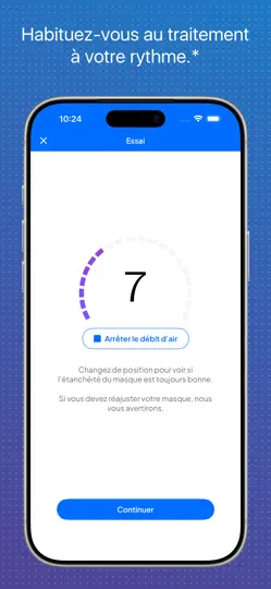 Capture d'écran de MyAir™ By Resmed EMEA sur iPhone 4