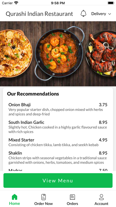 Qurashi Indian Restaurant Screenshot