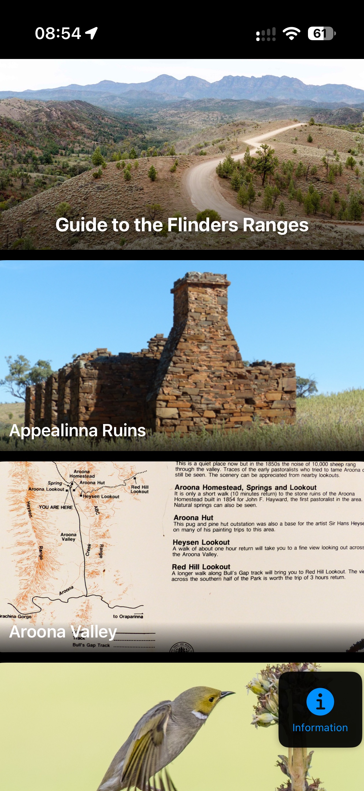 Screenshot 1 of Guide to the Flinders Ranges