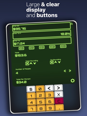 Tip Calculator 2025 iPad screenshot