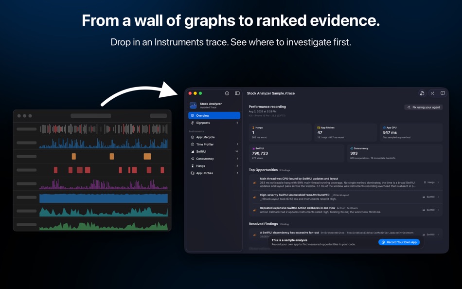 #1. RocketTrace for Xcode (macOS) Oleh: SwiftLee