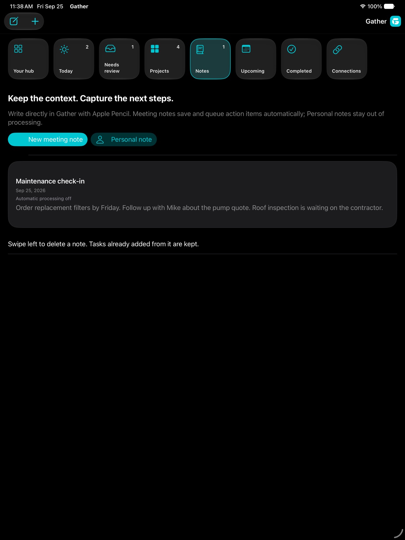 Screenshot 7 of Gather: Tasks & Notes