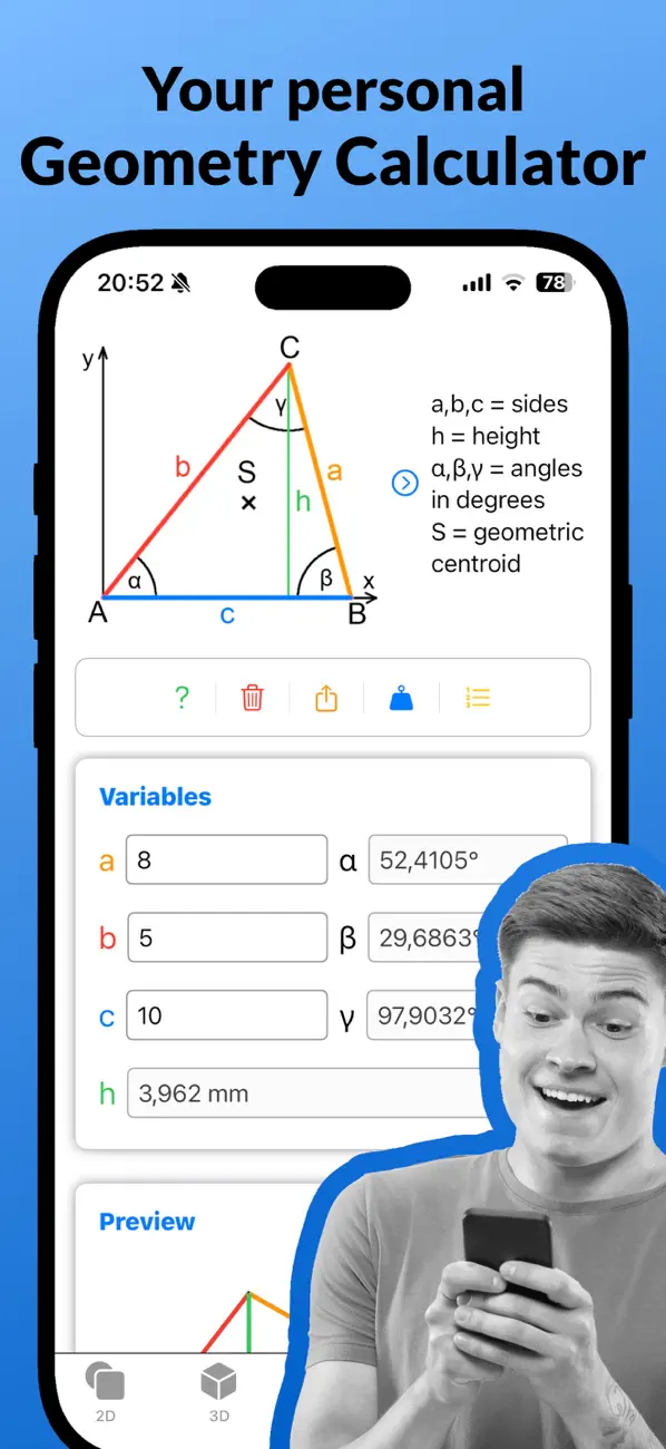 Screenshot #1 pour Geometry Calculator for School