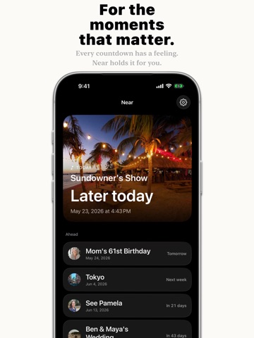 Near — Countdown & Moments iPad screenshot