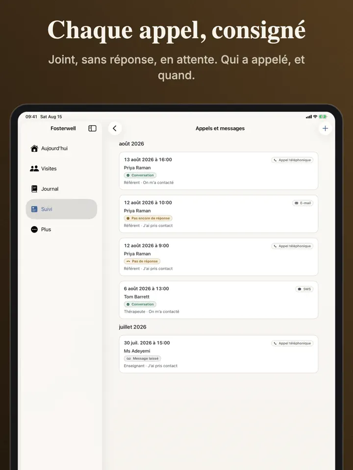 Fosterwell sur iPad : capture d’écran 4 sur 6