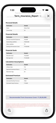 Term Insurance Calculator Screenshot 9 of 9