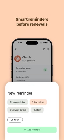 SmartSubs: Track Subscriptions iPhone screenshot