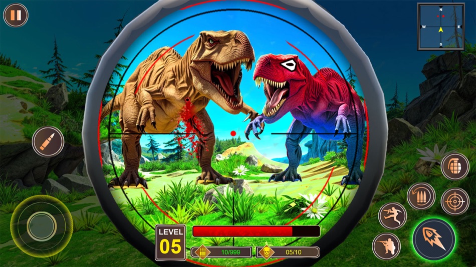 #1. Dino hunting simulator-Rampage (iOS) Podle: Basit Ali