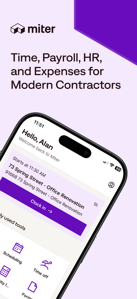 Miter: Construction Time & Pay screenshot 1