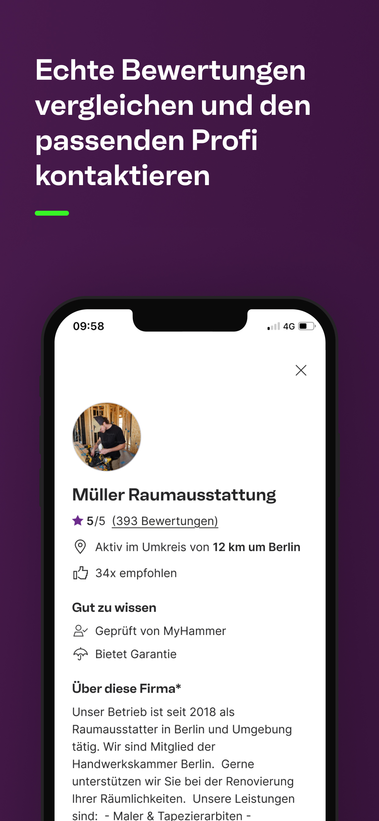 MyHammer Handwerkersuche