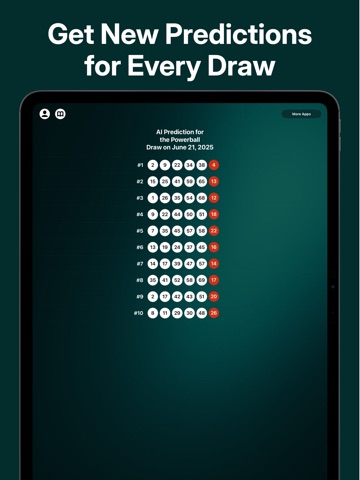 Powerball AI Number Predictor iPad screenshot
